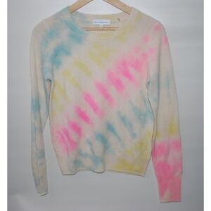 White + Warren Essentials XS Tie‑Dye 100% Cashmere Sweater – Used, Good